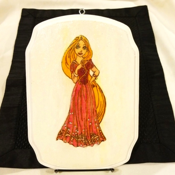 Other - Woodburned princess hanging plaque